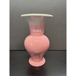 Light Blue and Pink Drip Vase, Mid Century Modern, Hull Pottery